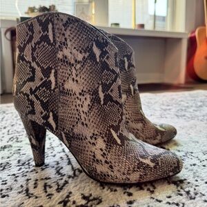Halogen Snakeskin Ankle Boots